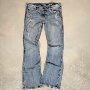Silver Jeans Twisted Bootcut Distressed Embroidered Denim W30 L33 L1751SDA116